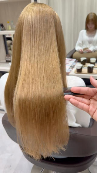 ブリーチ毛に優しいお薬でストレート 