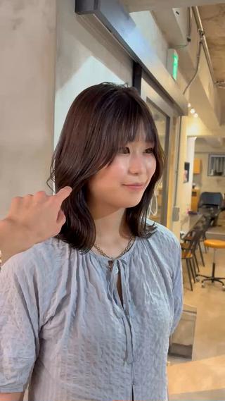 ミディアム カラー ♠️暗髪レイヤー♠️ 中山唯斗のヘアスタイル