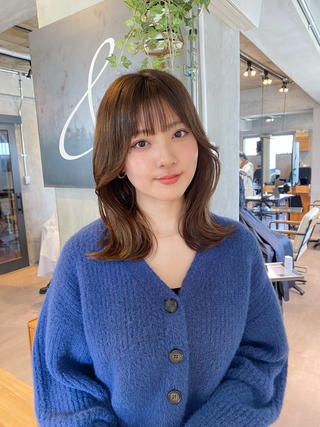 ミディアム カラー ♠️暗髪レイヤー♠️ 中山唯斗のヘアスタイル