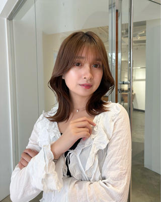 ミディアム カラー ♠️暗髪レイヤー♠️ 中山唯斗のヘアスタイル