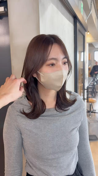 ミディアム カラー ♠️暗髪レイヤー♠️ 中山唯斗のヘアスタイル