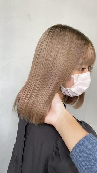 セミロング カラー 🩷ハイトーン透明感 レイヤー🩷ユリカのヘアスタイル