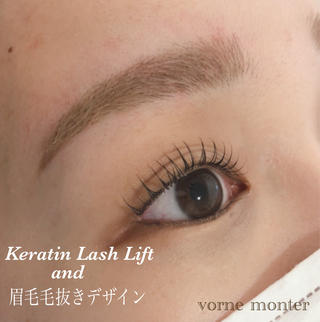 リピーターのお客様。
ケラチンラッシュリフト＋眉毛毛抜きデザイン。

menu
ケラチンラッシュリフト
・ご新規…3900yen
・再来…4800yen

menu
眉毛毛抜きデザイン
・全員…1500yen 