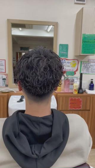 ミディアム パーマ メンズ メンズパーマ 赤司 泰樹のヘアスタイル