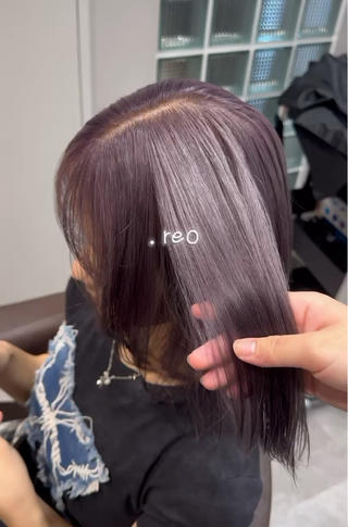 根本ブリーチリタッチ＆寒色残留馴染ませワンカラー
ラベンダーグレージュ 