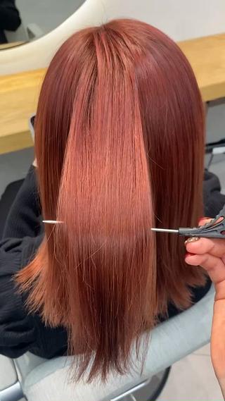 ブリーチしてるのにトリートメントでこんなにツヤツヤ 