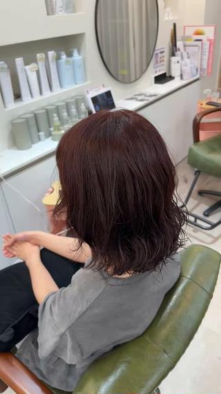 パーマかかっててもカラーできます！
カシスレッド
 