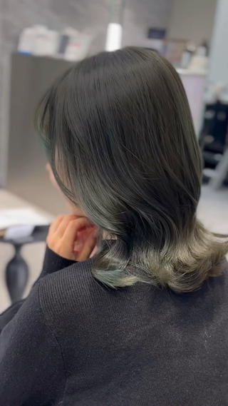 ブリーチなしで赤みを消す#オリーブグリーン 