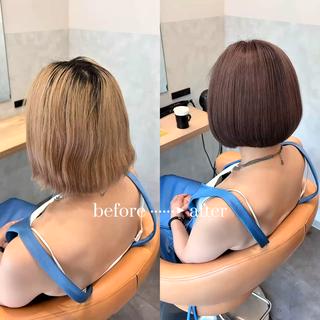 milk tea greige
全体ブリーチ2回がおすすめです!