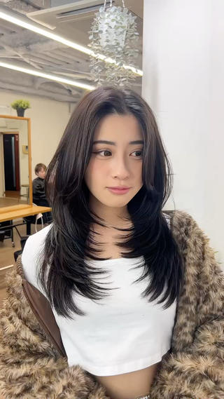 ロング 渋谷レイヤーカット❌ 縮毛矯正専門/武田涼のヘアスタイル