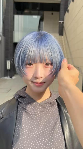 #水色カラー#ハイトーン#ヘアカラー 