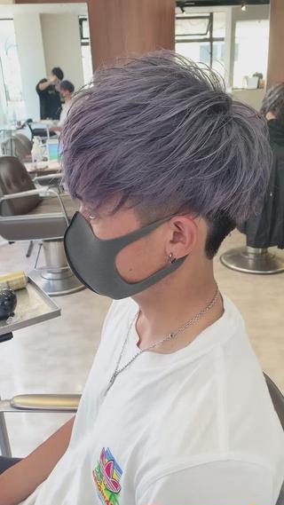 ミディアム メンズ メンズパーマ/難波/ 心斎橋　室園亮佑のヘアスタイル