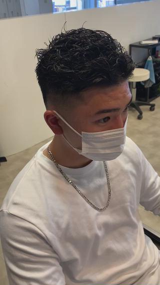 ショート メンズ メンズパーマ/難波/ 心斎橋　室園亮佑のヘアスタイル