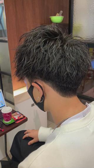 ミディアム メンズ メンズパーマ/難波/ 心斎橋　室園亮佑のヘアスタイル