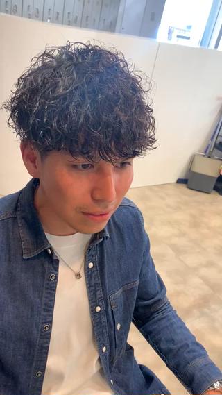ショート メンズ メンズパーマ/難波/ 心斎橋　室園亮佑のヘアスタイル