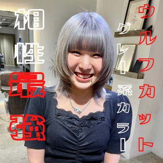 ミディアム 【ロングウルフカット 姫カット】伊藤裕哉のヘアスタイル