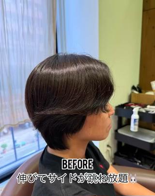 カットでまとまりはだいぶ変わるレディースショート 