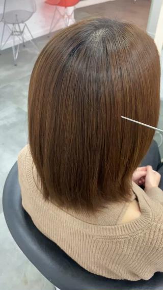 ミディアム 艶カラー美髪縮毛矯正 /髪質改善✨️ユウキのヘアスタイル