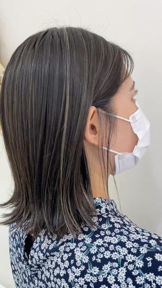 ハイライトはストレートでもお洒落になります 