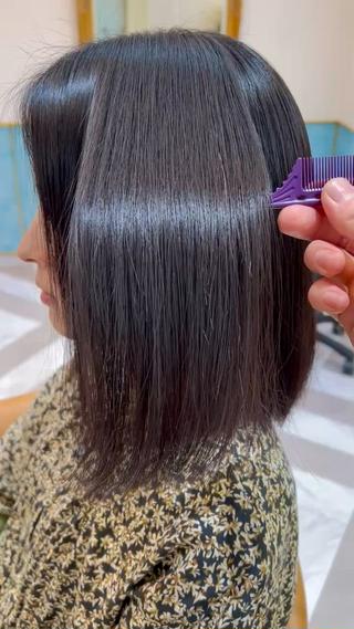 ミディアム 髪質改善【縮毛矯正】 北千住で美髪に導く人のヘアスタイル
