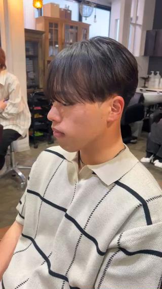 メンズ曲がる縮毛でナチュラルな質感 