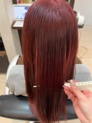 ワインレッド
＋トリートメントでつやつやに𓂃‪ 