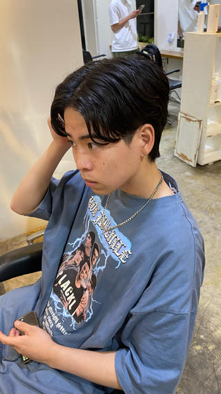 ショート パーマ メンズ レイヤーボブ/ 艶カラー/サナ🌼のヘアスタイル