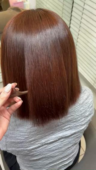 髪質改善ストレートで艶々でまとまりのある仕上がりに
広がりなど気になる方はぜひお試しください♡ 
