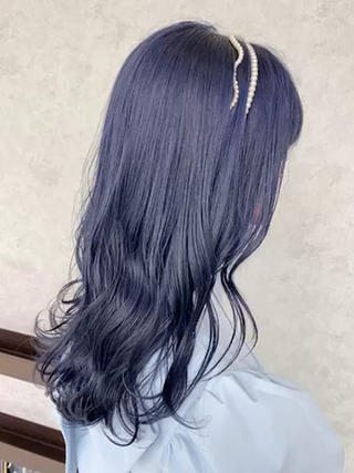 ブリーチありの、ネイビーブルーカラー 
 