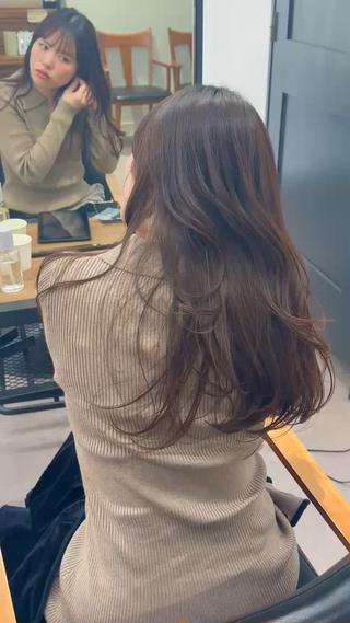 ロング カラー パーマ ヘアアレンジ メンズ キッズ 小顔顔まわり/ レイヤーカット🌿のヘアスタイル