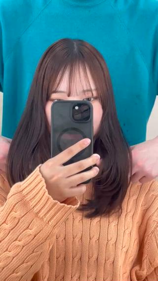 ロング ハッシュカット|透明 感カラー🩵レイヤーのヘアスタイル