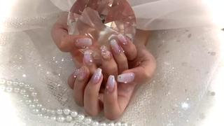 ネイル リボン、ガーリー パーツ放題専門店のネイルデザイン