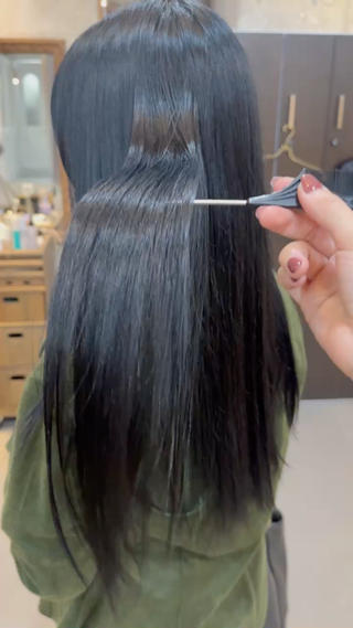 #髪質改善#トリートメント#ロング#ヘアカラー#押上美容室#駅近#透明感カラー#暗髪#ブルーブラック#就活#学生#艶カラー 