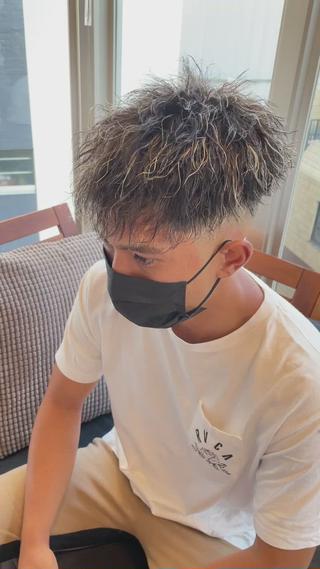 ショート カラー パーマ メンズ 【men's Lapis横浜】海人のヘアスタイル