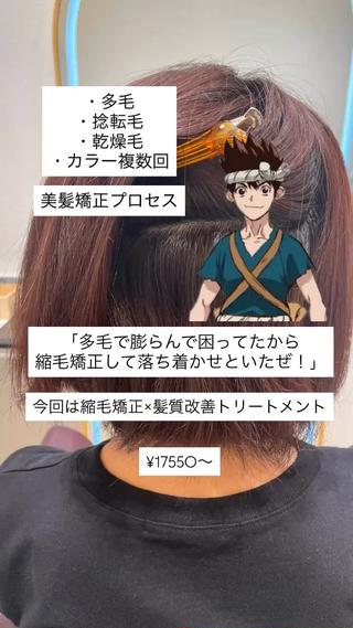 ボブへの縮毛矯正、髪質改善ストレートにはかなりこだわりがあります
ぜひお任せください♪
#髪質改善
#縮毛矯正
#髪質改善トリートメント 
