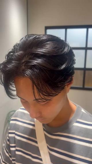 ショート パーマ メンズ ダウンパーマ/ 韓流ヘア/下栃棚渚のヘアスタイル