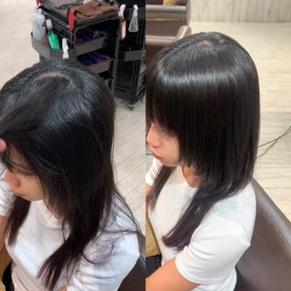 セミロング 縮毛矯正/ショート/ レイヤー/畑中正敏のヘアスタイル