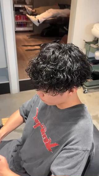 メンズカット　メンズパーマ　カットパーマ　波巻き　波巻きスパイラルパーマ　ツイストスパイラルパーマ　ツイスパ 
