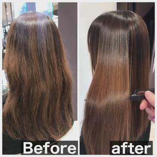 酸性ストレート☆
従来の縮毛矯正とは違い、髪に優しい酸性のお薬を使用
お客様のお悩みに合わせた特別な調合とアイロン技術でキレイな髪質に変身します
写真の仕上がりは乾かしただけで仕上がりにアイロンは使用していません
うねり、広がりでのお悩みを解消致します
約6ヶ月間持続しますので、普段お忙しくてなかなか美容室にご来店が難しいお客様にもオススメです！髪の長さはショート、ボブでも対応できます^_^
 