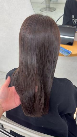 セミロング リン🔔ボブ cut ベージュカラー🤎のヘアスタイル