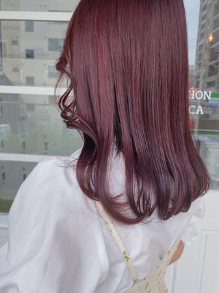 セミロング カラー ヘアアレンジ 🧡梅田ハイトーン カラー🧡runaのヘアスタイル