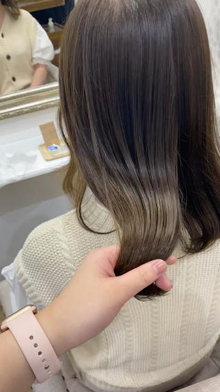 セミロング カラー ヘアアレンジ 🧡梅田ハイトーン カラー🧡runaのヘアスタイル