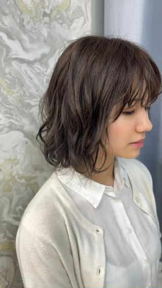 ミディアム パーマ CoReまぁくん 癖毛お悩み専門のヘアスタイル