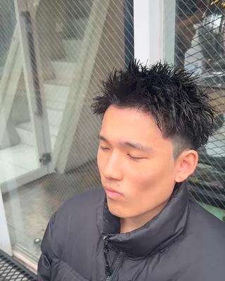 ツイストパーマ×スパイキーショート
#メンズ 