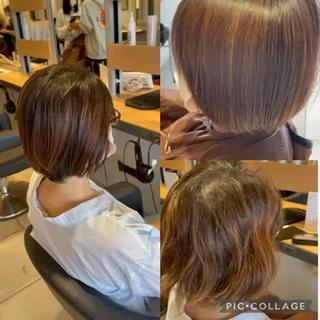 ショート カラー パーマ 渡部雄大 ショート／縮毛矯正のヘアスタイル