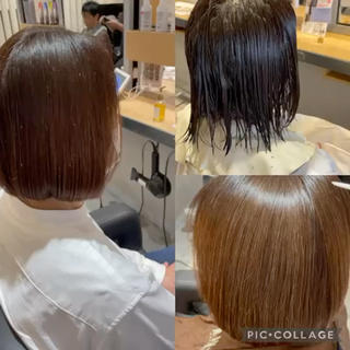 ショート カラー パーマ 渡部雄大 ショート／縮毛矯正のヘアスタイル