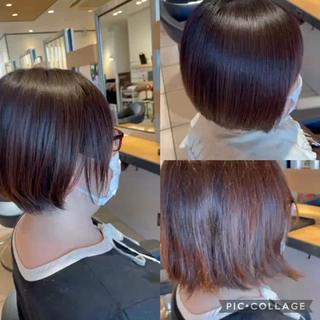 ショート カラー パーマ 渡部雄大 ショート／縮毛矯正のヘアスタイル