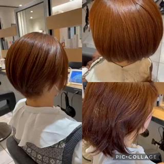 ショート カラー パーマ 渡部雄大 ショート／縮毛矯正のヘアスタイル