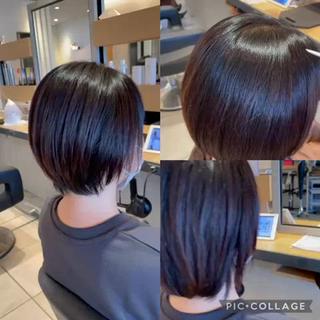 ショート カラー パーマ 渡部雄大 ショート／縮毛矯正のヘアスタイル