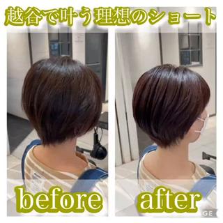ショート カラー 渡部雄大 ショート／縮毛矯正のヘアスタイル